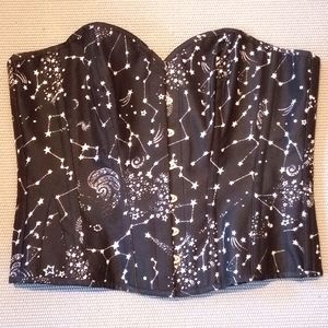 Astronomy Black Overbust Corset